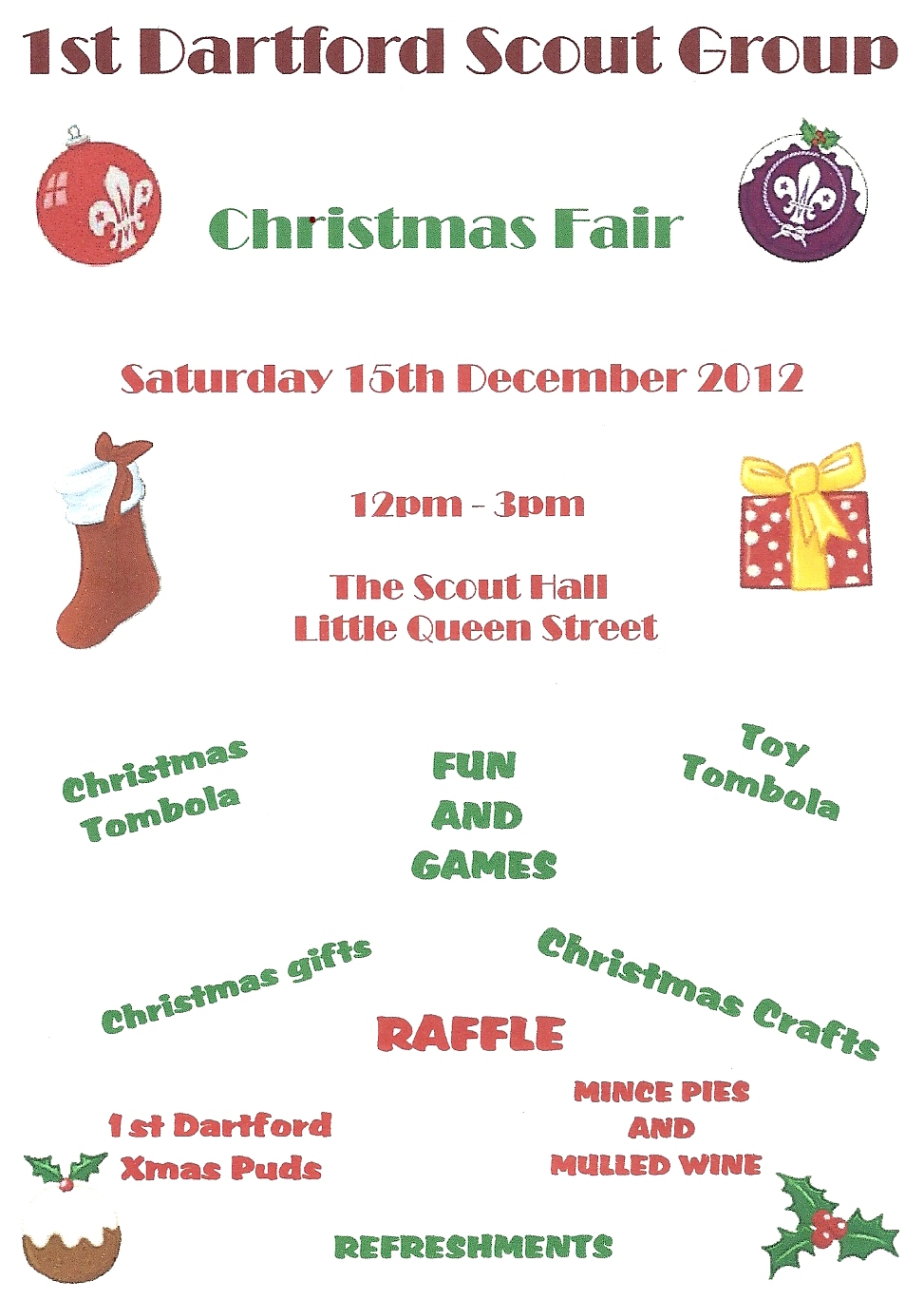 1st Dartford Scout Group Christmas Fair 15th December 2012